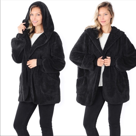Only 2 left❤️New! Cozy, warm, Sherpa hooded coat - Picture 3 of 7